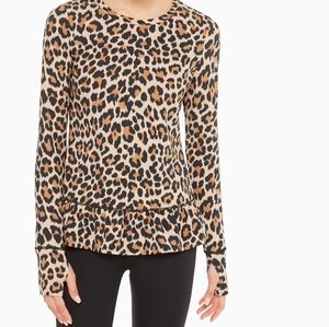 Kate Spade Leopard Ruffle Hem Top